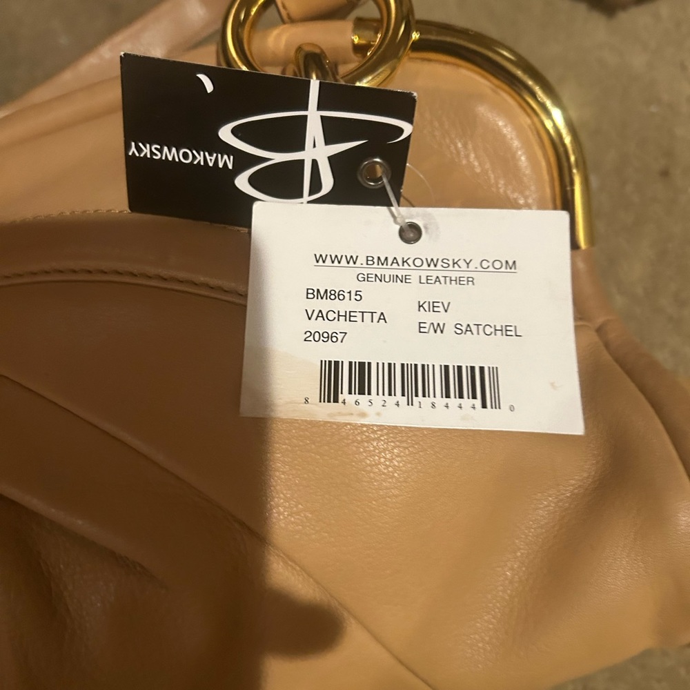 B Makowsky Tan Leather Shoulder Bag - Picture 5 of 5